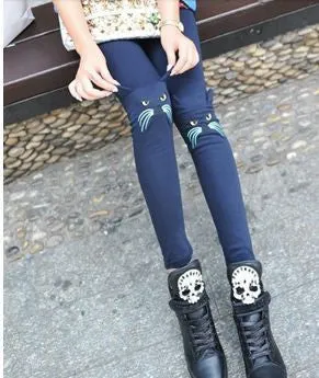 Cotton Stereoscopic Cat ear design Slim 9 Minutes Pants Leggings