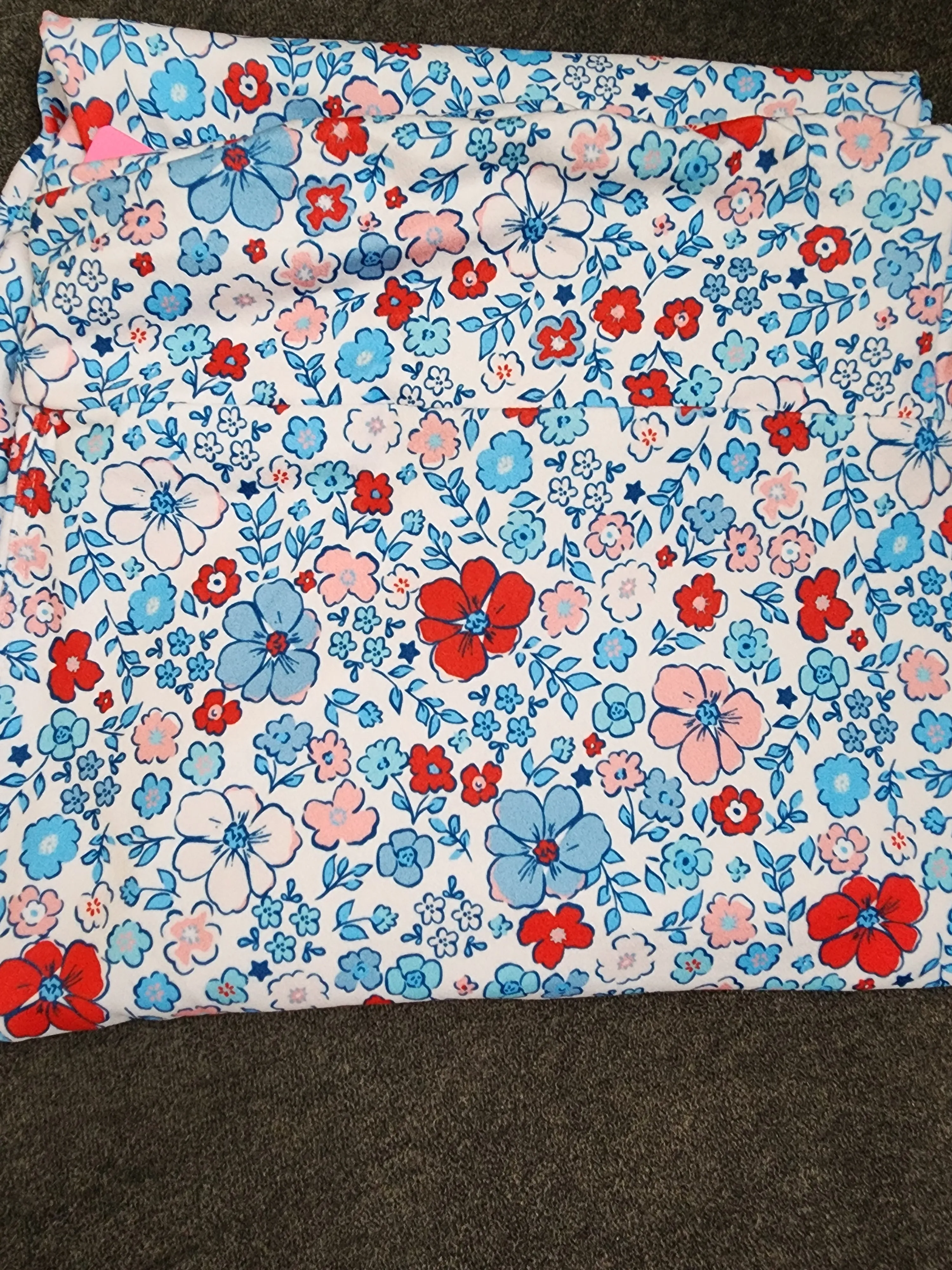 *CP Red, White and Blue Flower Design Leggings