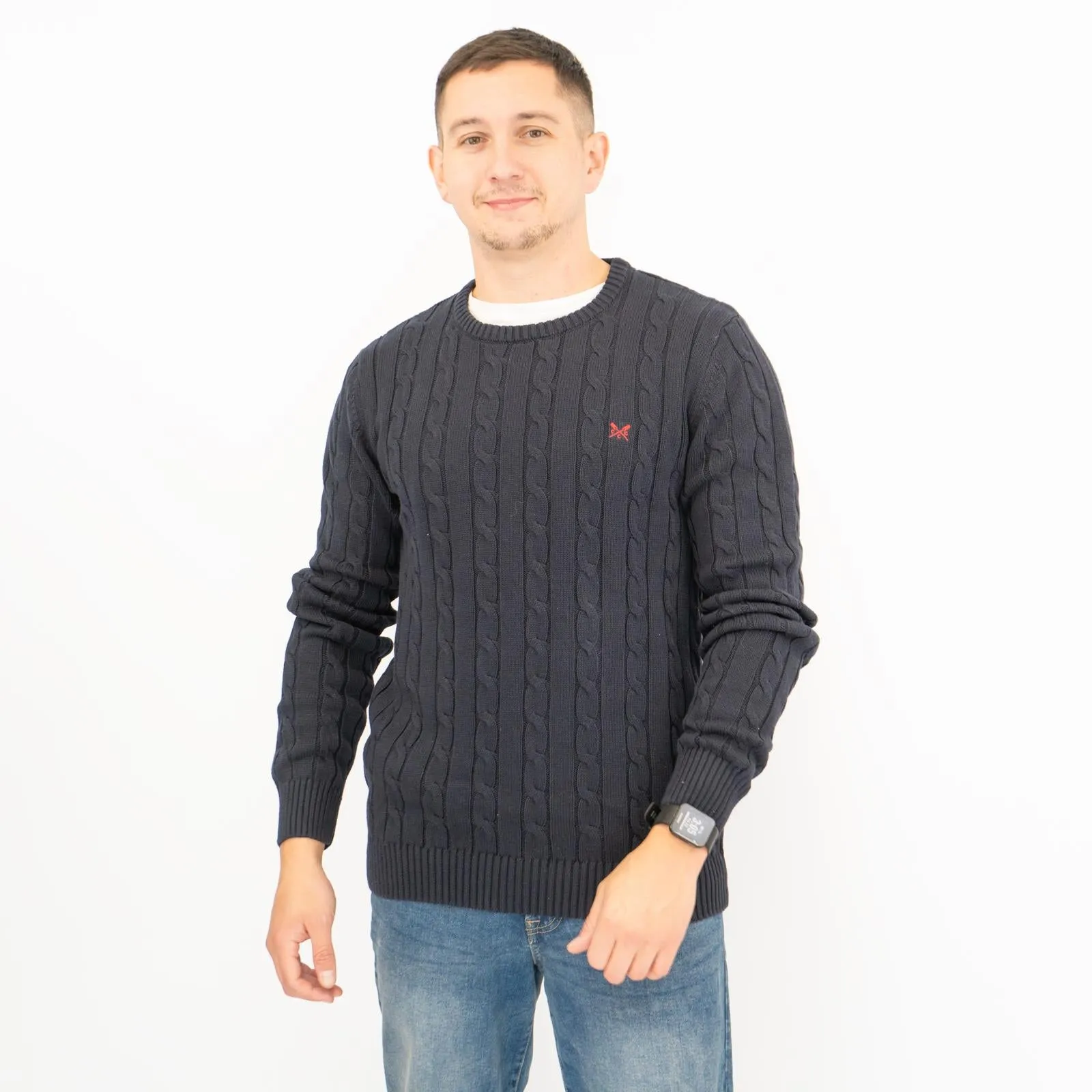 Crew Clothing Mens Oarsmen Midweight Cable Knit Jumper