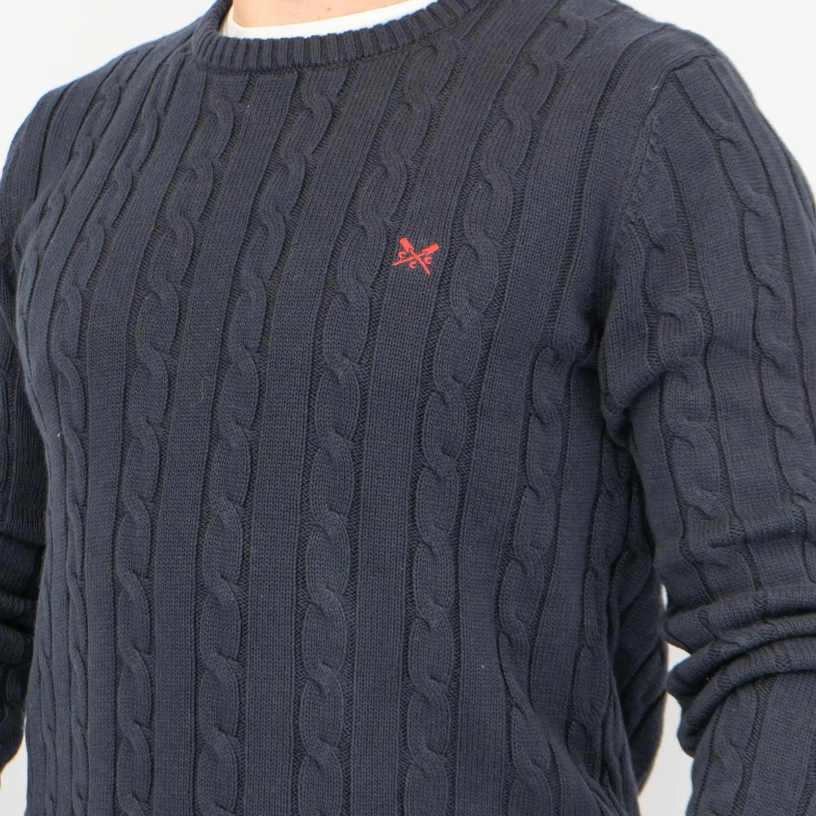 Crew Clothing Mens Oarsmen Midweight Cable Knit Jumper