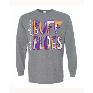 Cross Plains Buffaloes - Splatter Long Sleeve T-Shirt