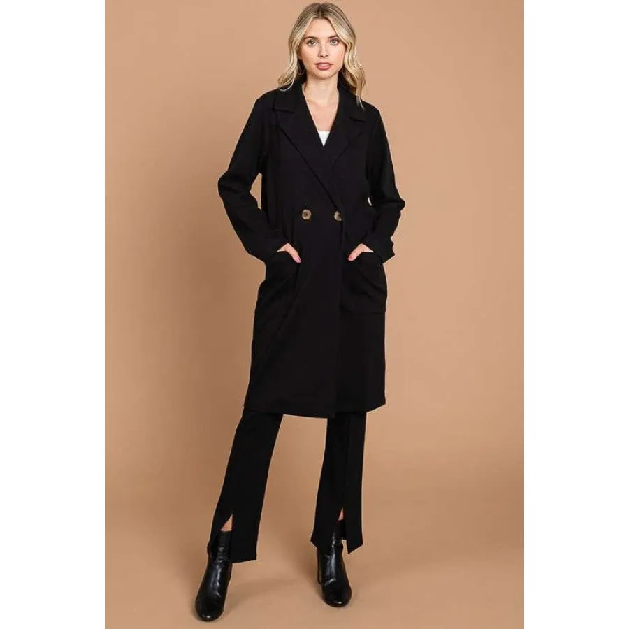 Culture Code Double Breast Lapel Collar Coat