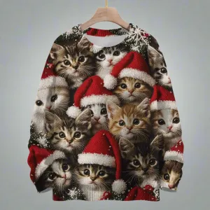 Cute Cat Festive Kitty Christmas Sweater