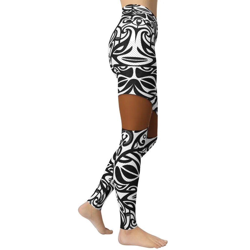 Deep Brown Cute Suspenders Yoga Leggings