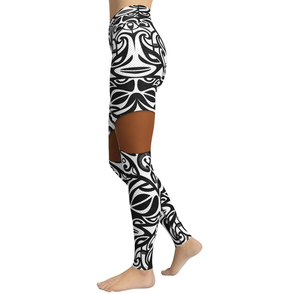 Deep Brown Cute Suspenders Yoga Leggings