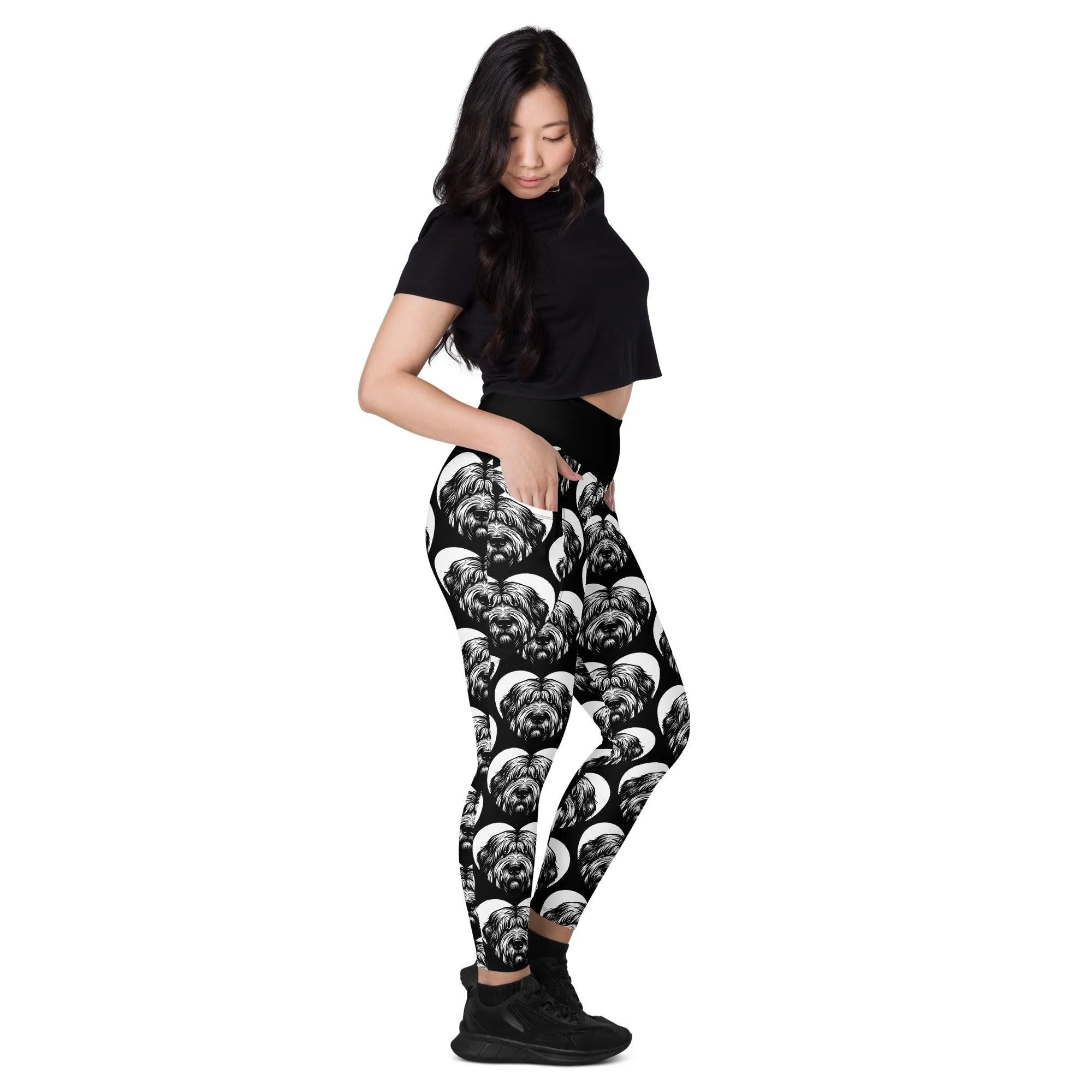 DOG BREED LEGGINGS with pockets - BRIARD - HERTTAHOUND