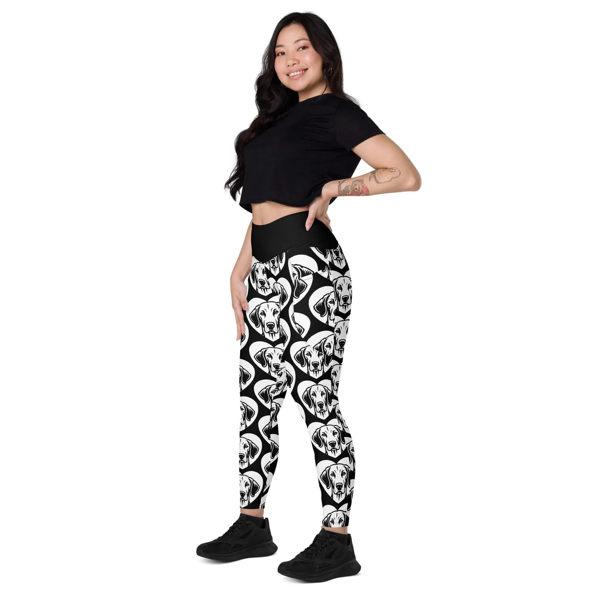 DOG BREED LEGGINGS with pockets - ENGLISH FOXHOUND - HERTTAHOUND