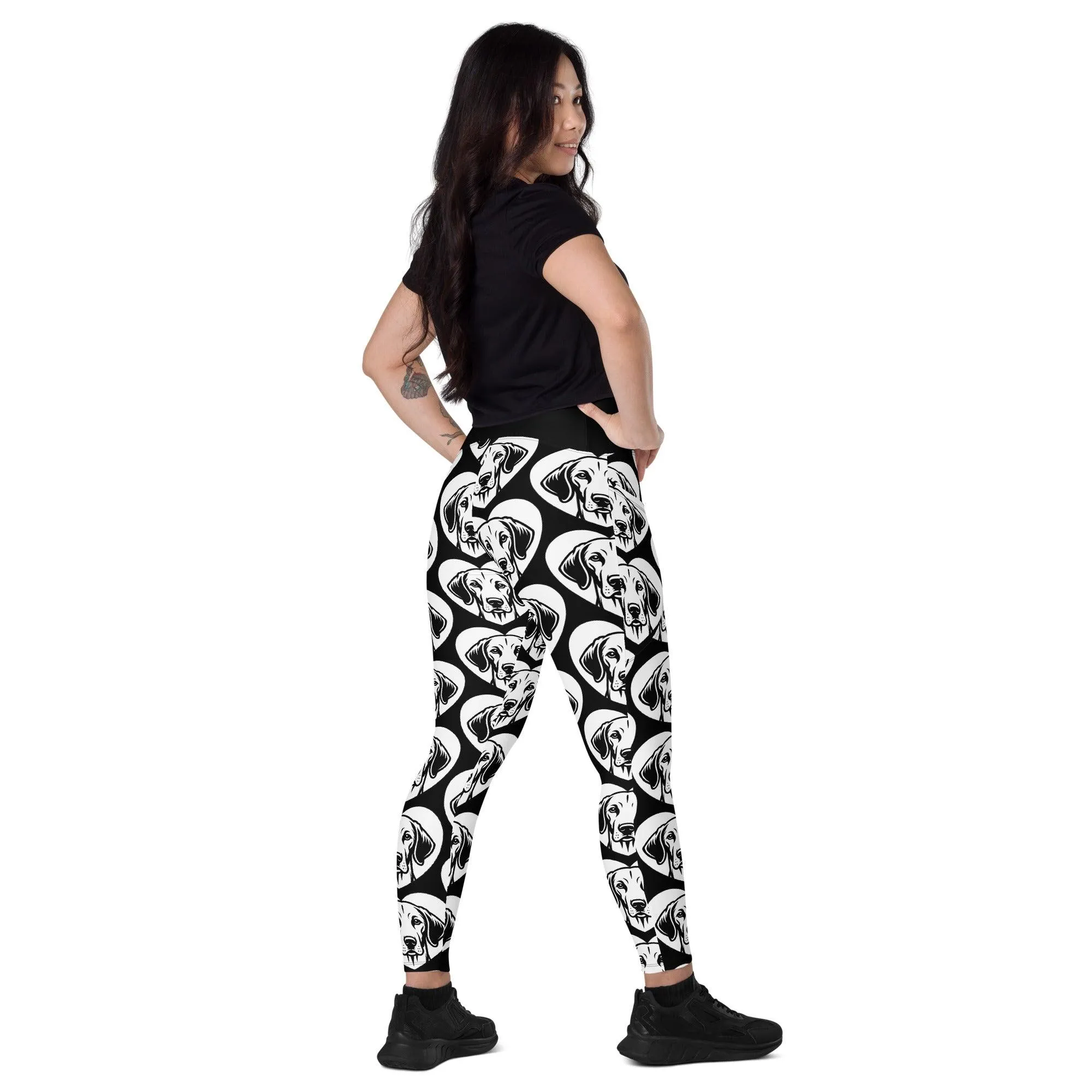 DOG BREED LEGGINGS with pockets - ENGLISH FOXHOUND - HERTTAHOUND