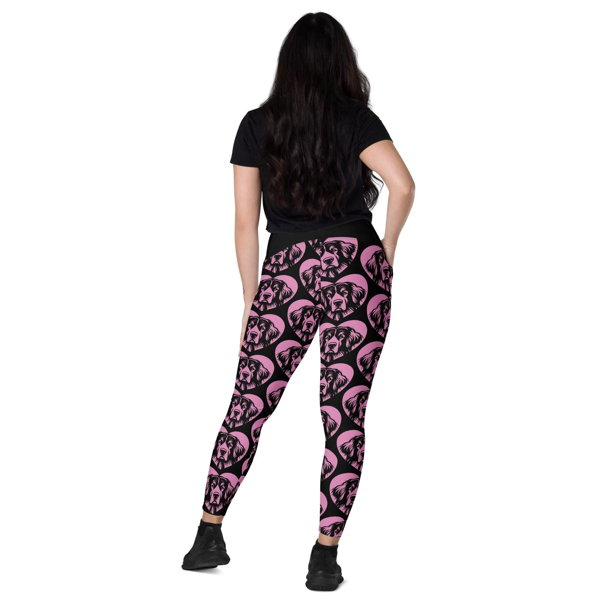 DOG BREED LEGGINGS with pockets - HOVAWART - HERTTAHOUND - pink