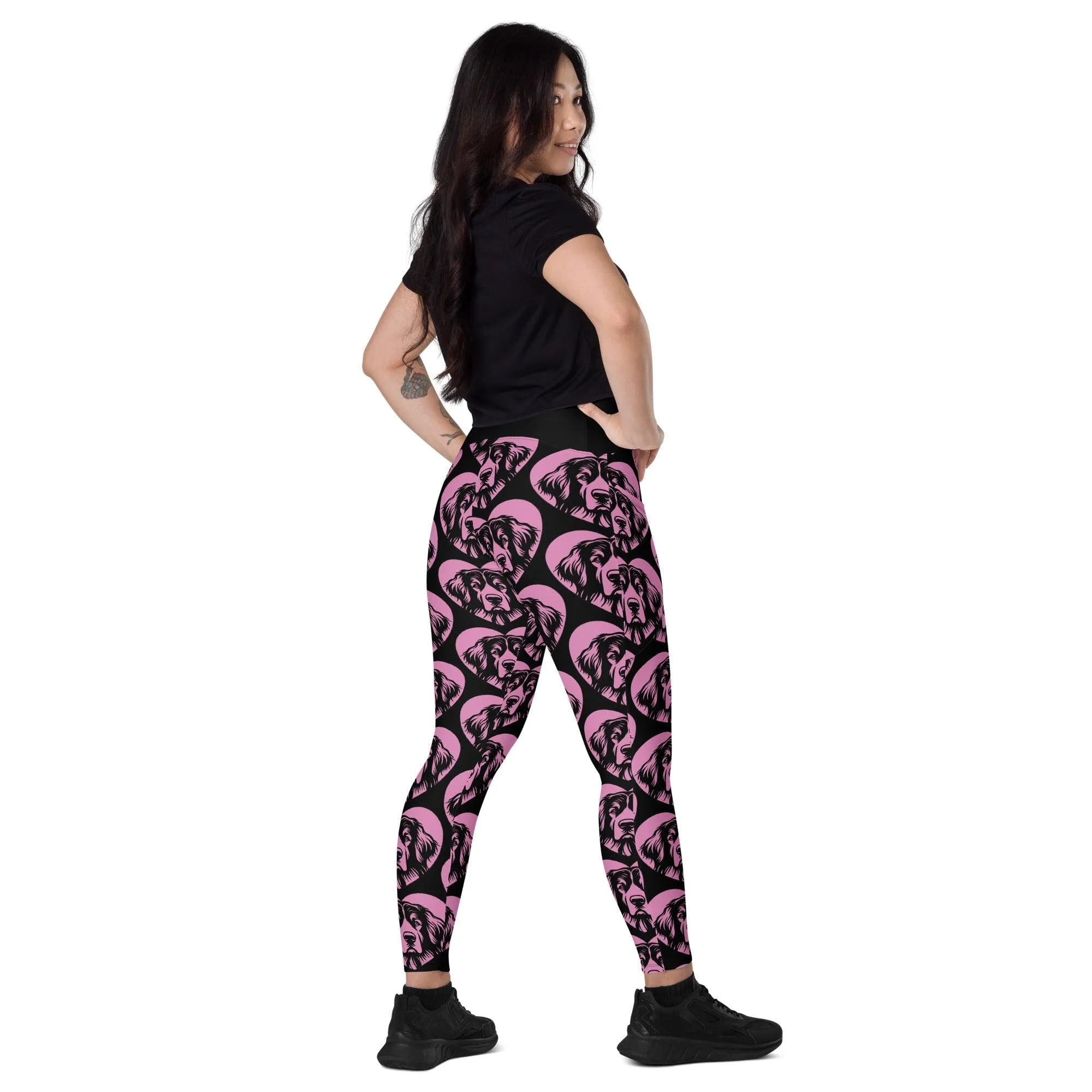 DOG BREED LEGGINGS with pockets - HOVAWART - HERTTAHOUND - pink