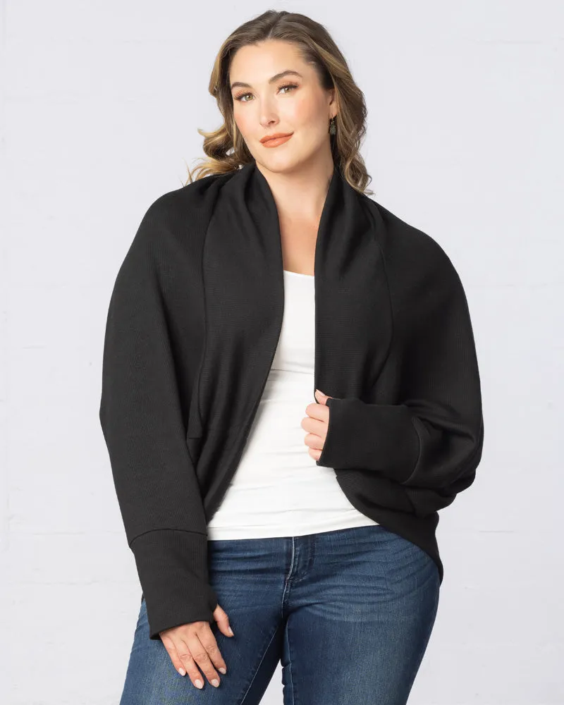 Dolman-Sleeved Shawl Cardigan with Thumbholes - Sale!