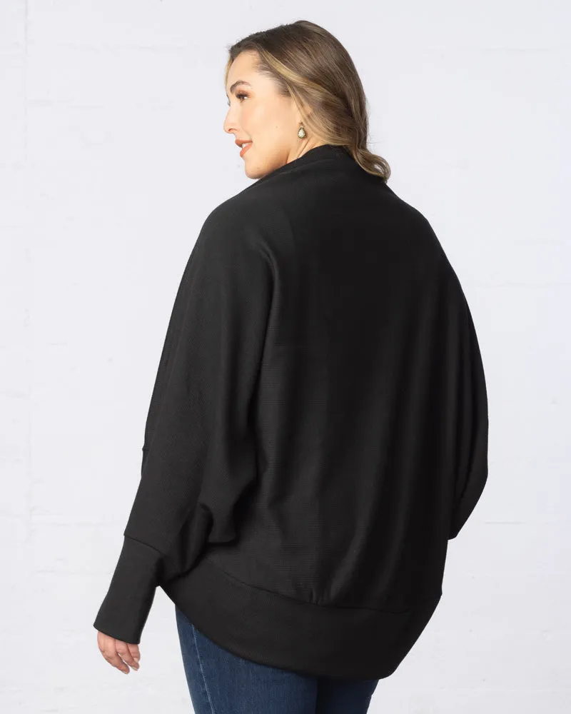 Dolman-Sleeved Shawl Cardigan with Thumbholes - Sale!