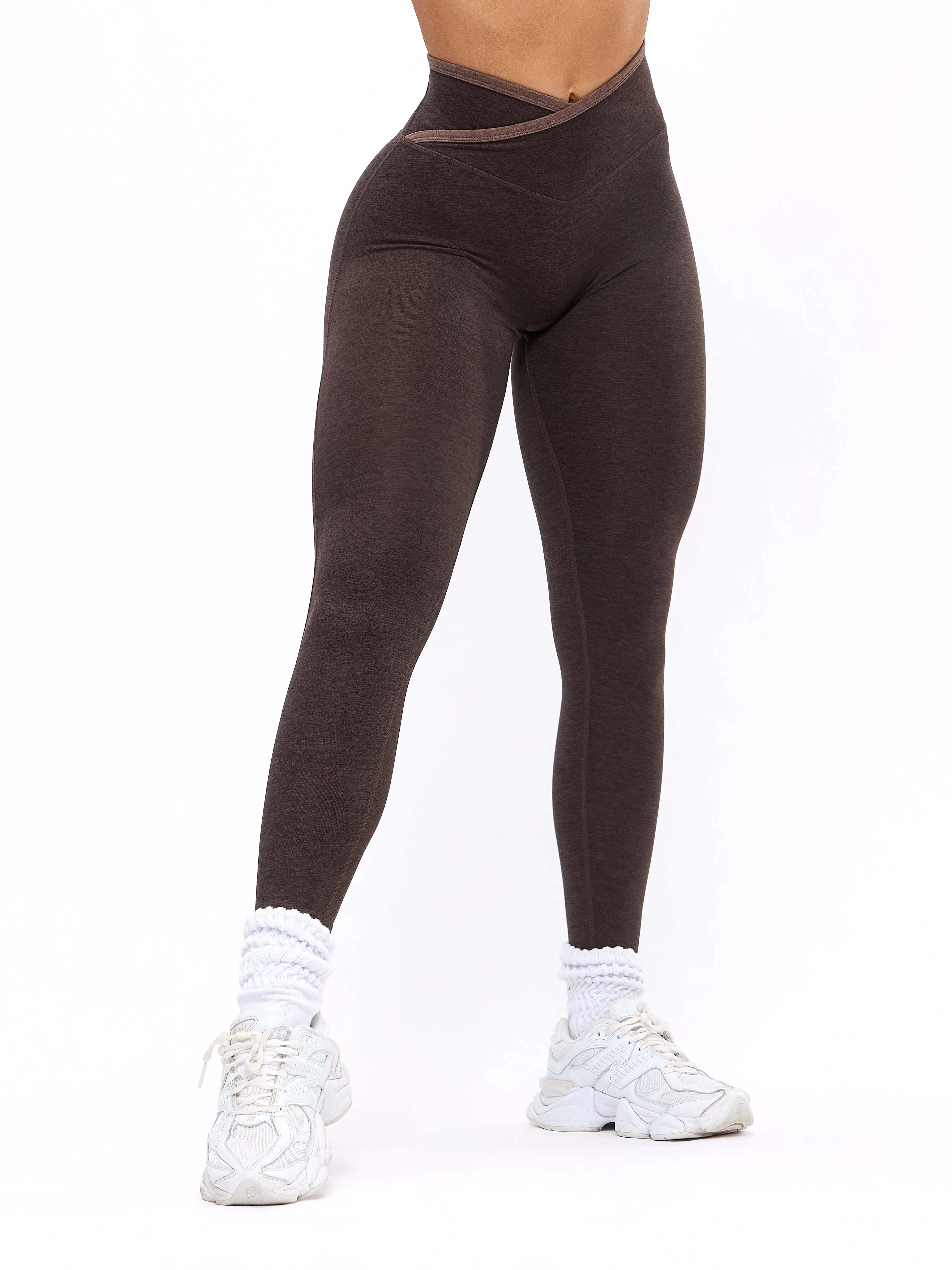 Dream Heather Contrast Legging - Cold Brew and Grounds