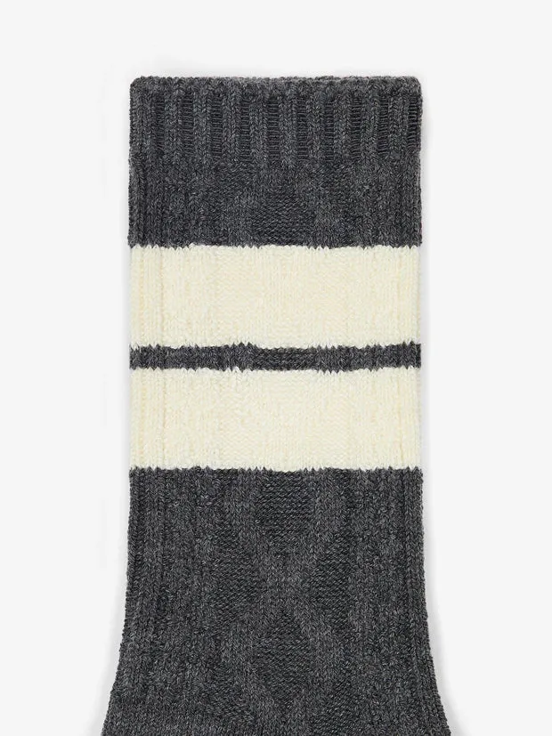 Eagleson Plush Cable Sock Charcoal Marl/Egret