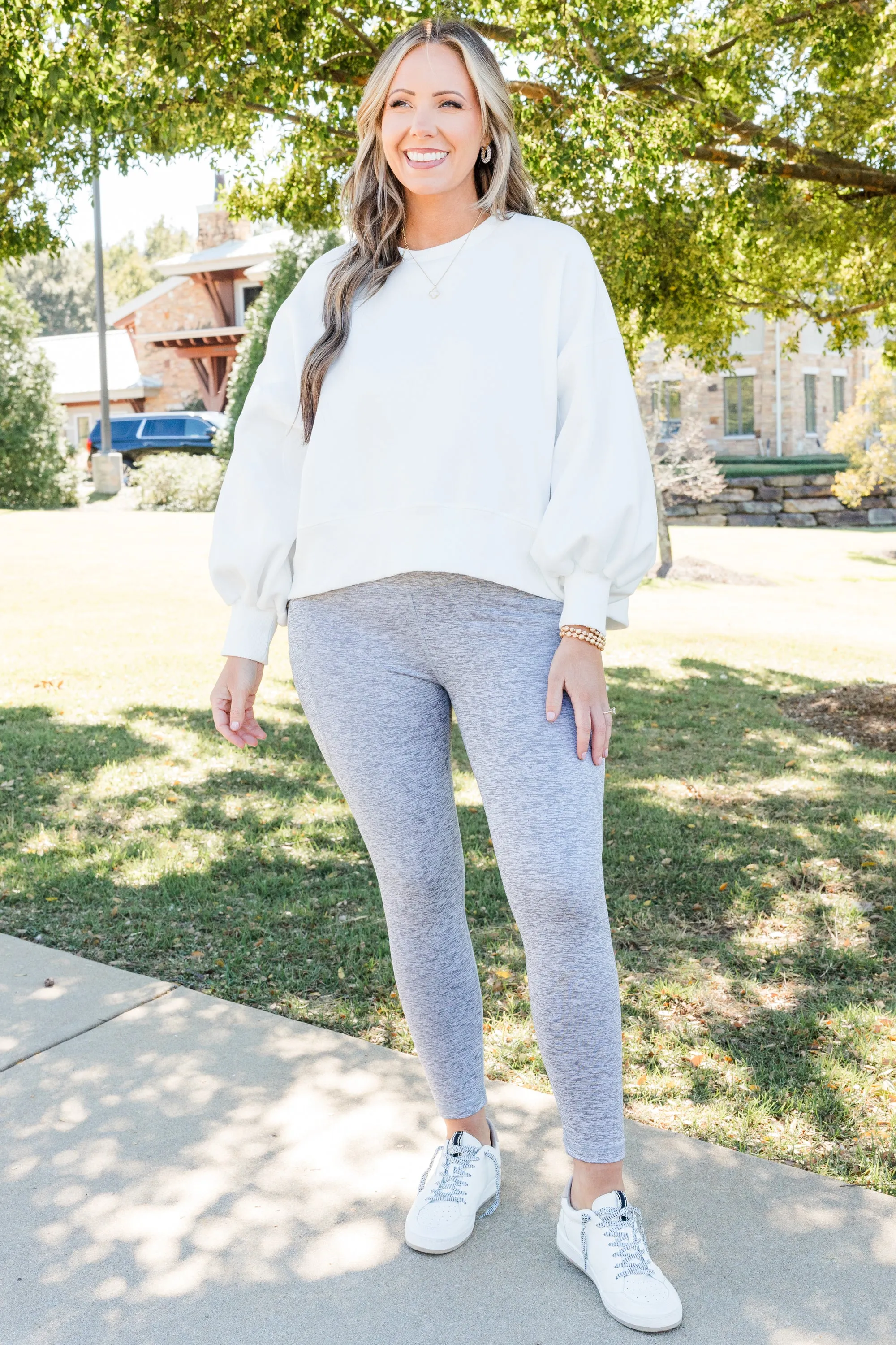 Fall Behind Leggings, Gray