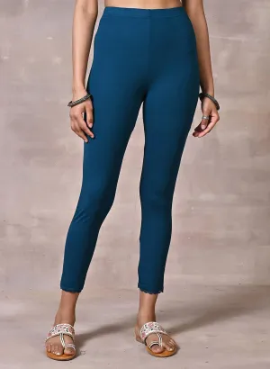 Farah Deep Teal Viscose Lycra Leggings for Women