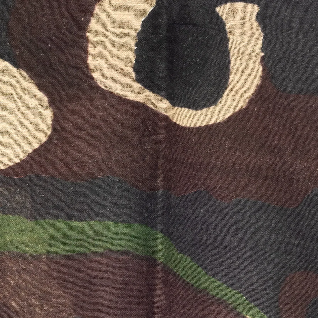 Fashion-Forward Woolen Camouflage Scarf Merges With A Bold, Contemporary Design.