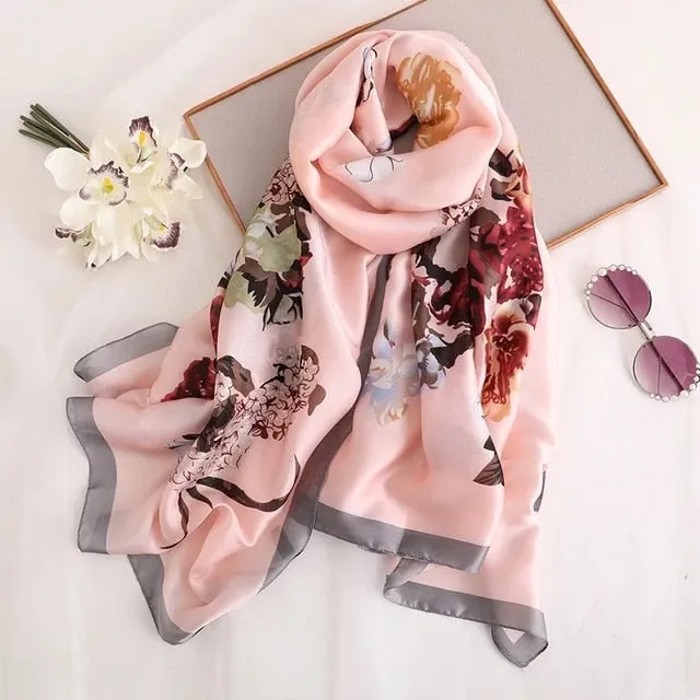 Fashion Silk Scarf Printed Bandana Shawl #LZ131