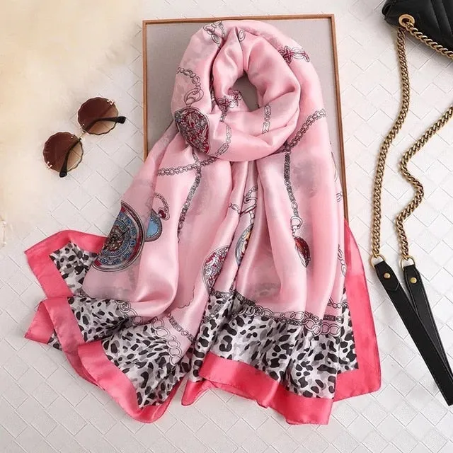 Fashion Silk Scarf Printed Bandana Shawl #LZ131