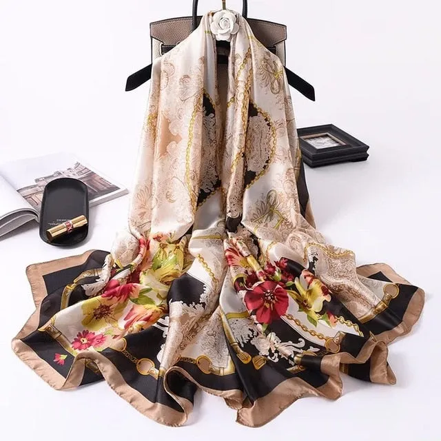 Fashion Silk Scarf Printed Bandana Shawl #LZ131