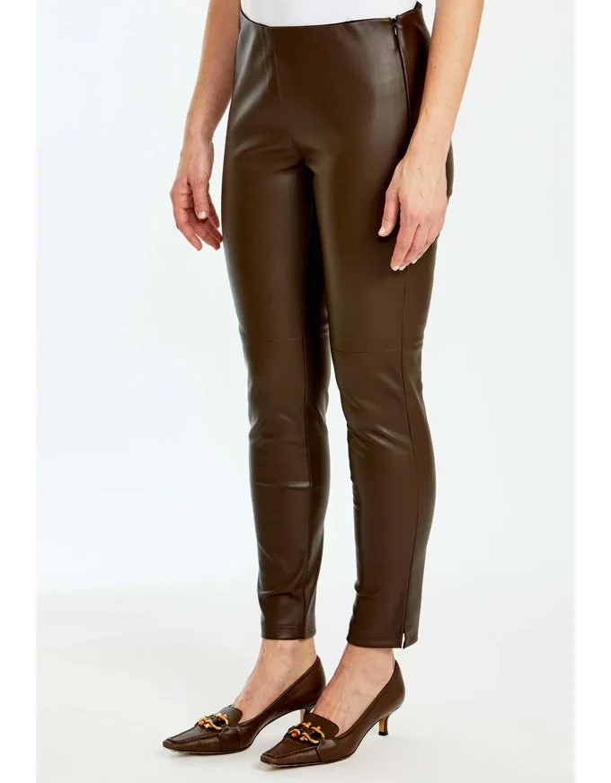 Faux Leather Legging Coffee Bean