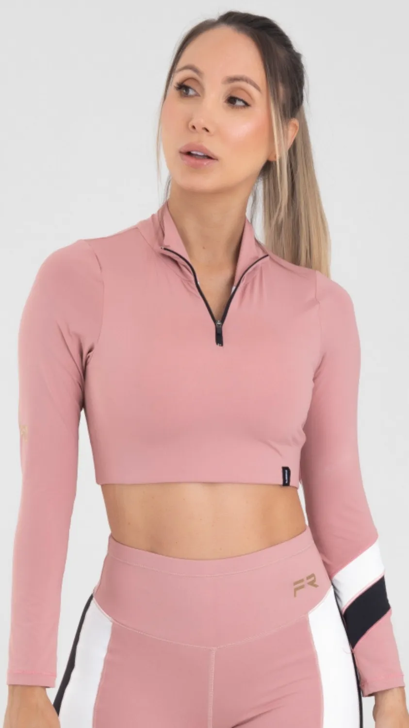 Fitness Long Sleeve Top with Front Zipper