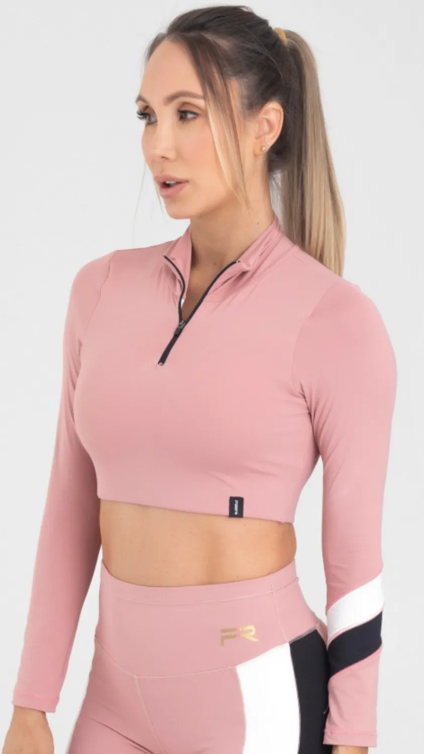 Fitness Long Sleeve Top with Front Zipper