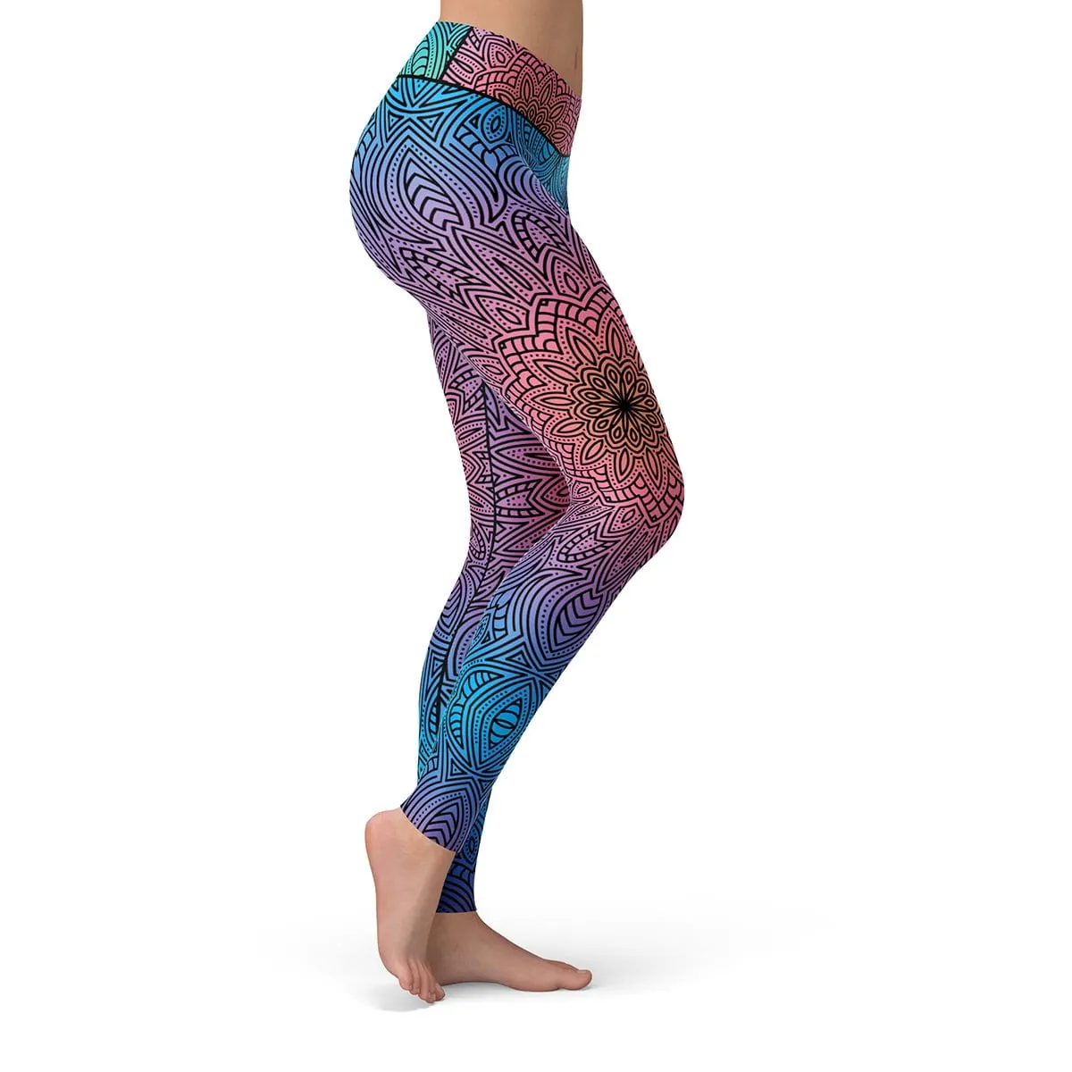 Fluorescent Mandala Leggings