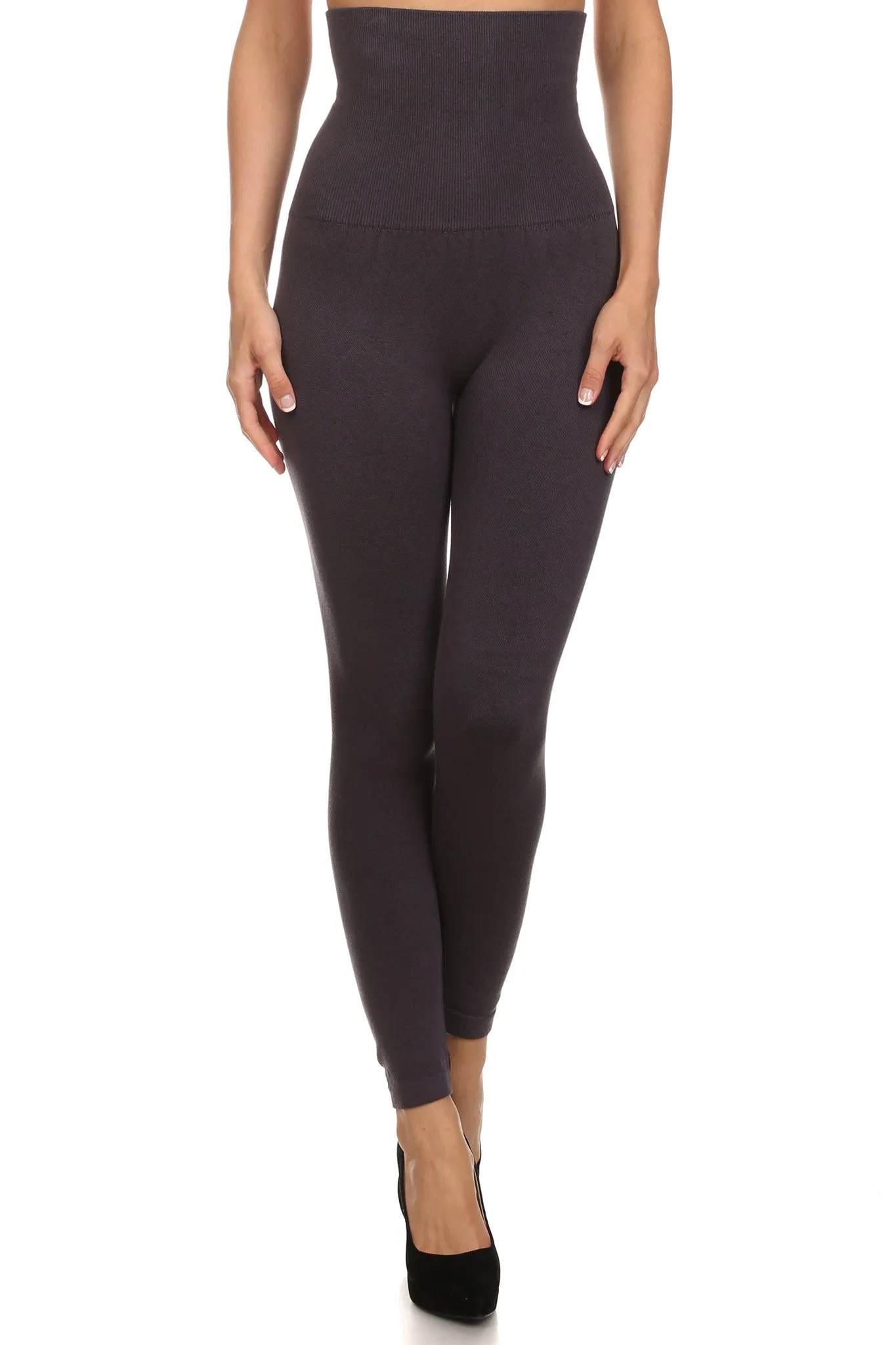 French Terry Lined Compression Control Top Leggings