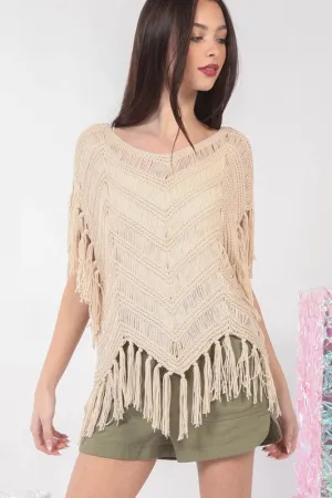 Fringe Crochet Tunic Top