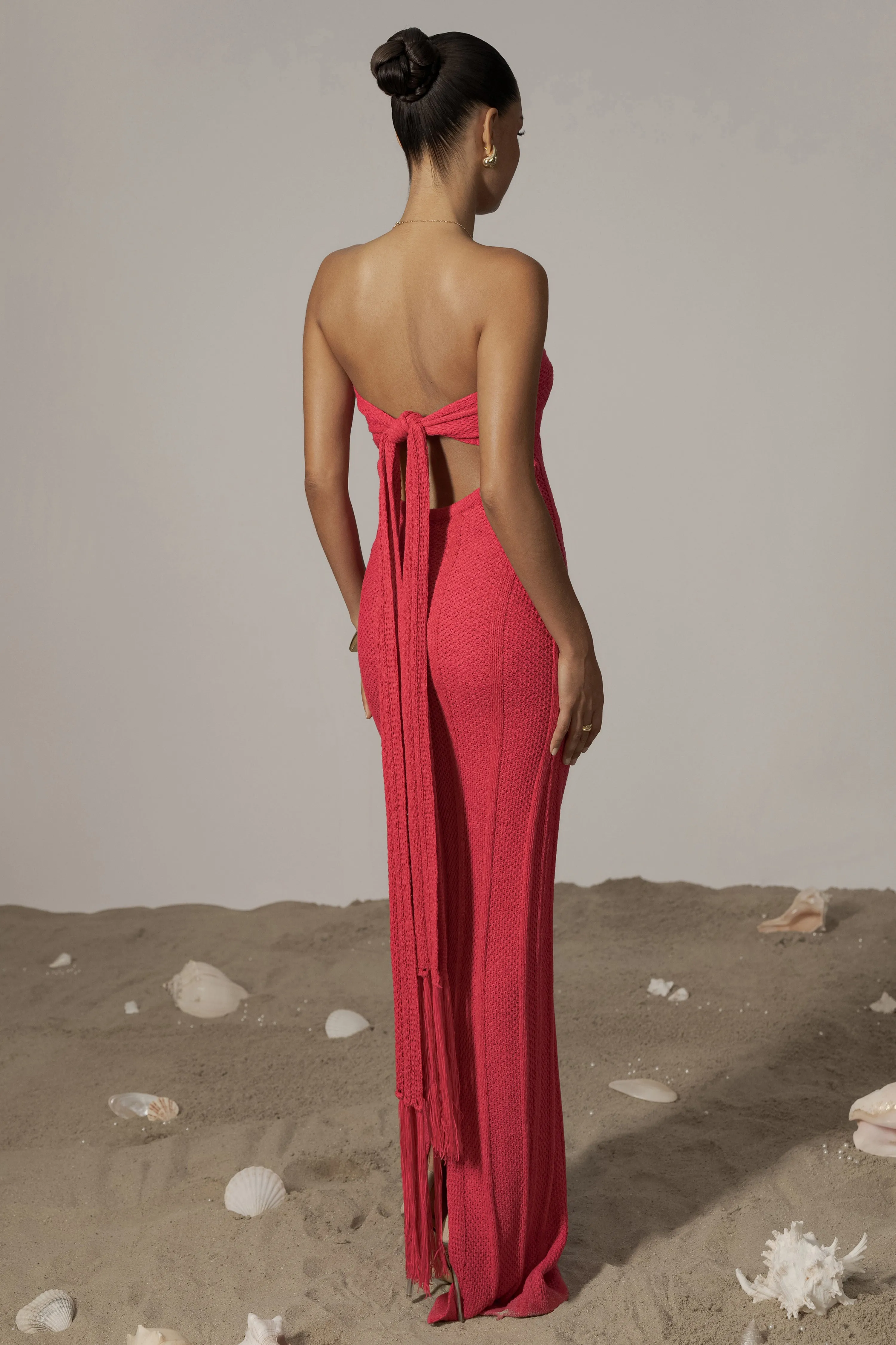 Fuchsia Blanca Strapless Maxi Dress