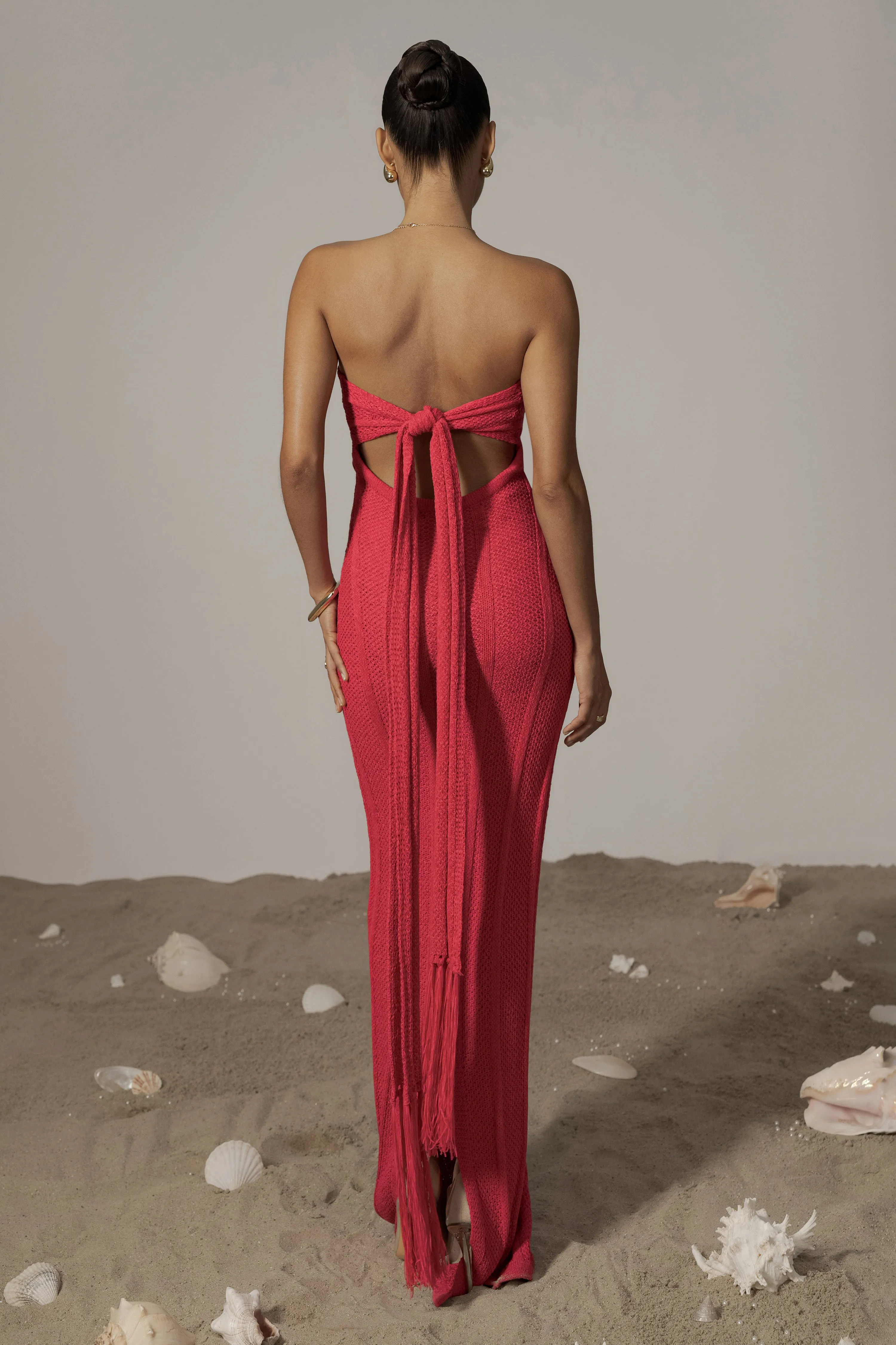 Fuchsia Blanca Strapless Maxi Dress