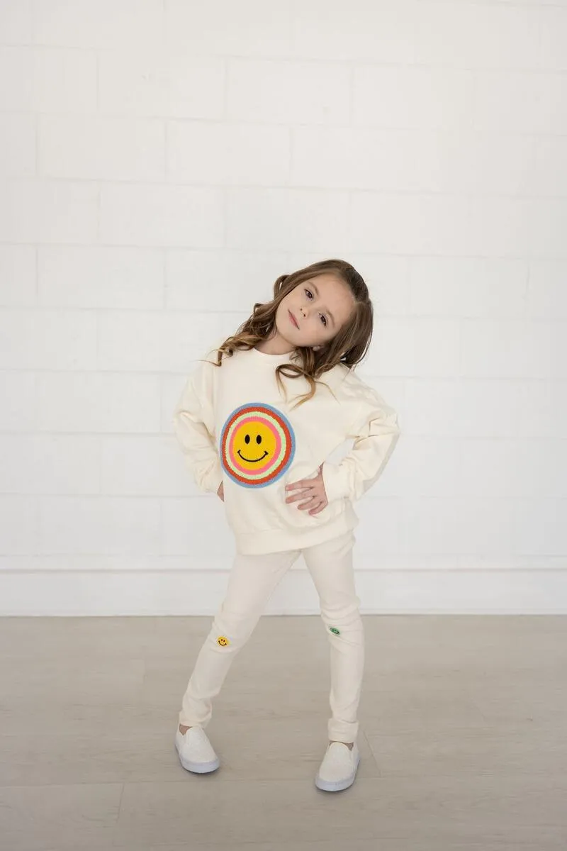 Girls Sweatshirt | Multi Smile- creme | Petite Hailey