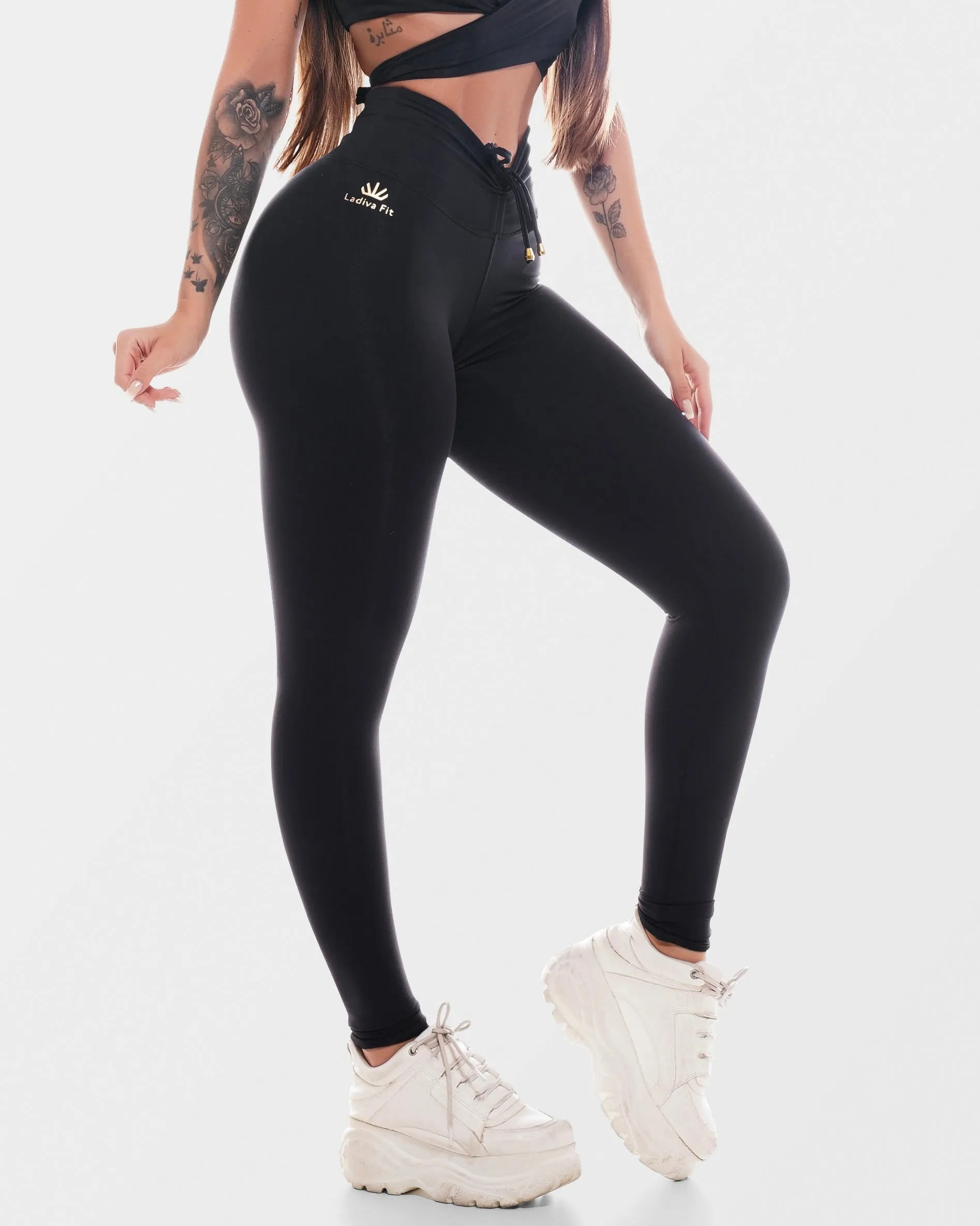 GLAMOUR BLACK SEAMLESS LEGGINGS