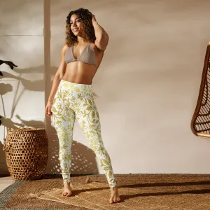 Gold Floral Yoga Leggings, lioness-love