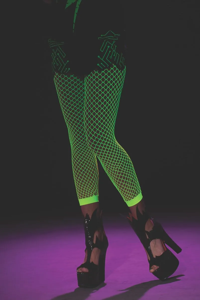 GREEN  FISHNET STOCKINGS