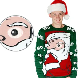 Green Peeking Santa Sweater - Md