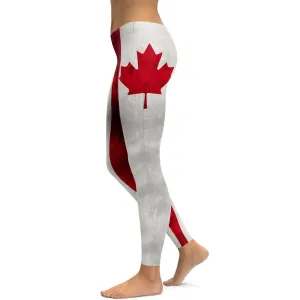 Grunge Canadian Flag Leggings