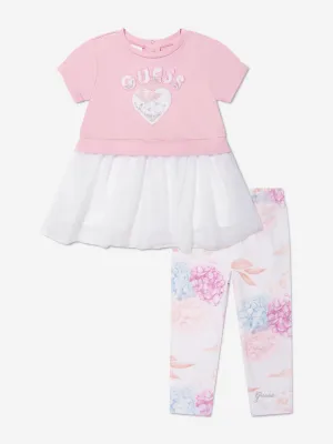 Guess Baby Girls T-Shirt And Leggings Set in Lilac