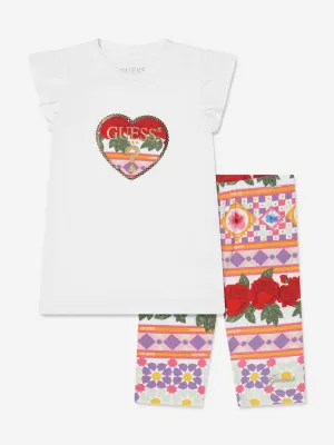 Guess Baby Girls T-Shirt And Leggings Set in White