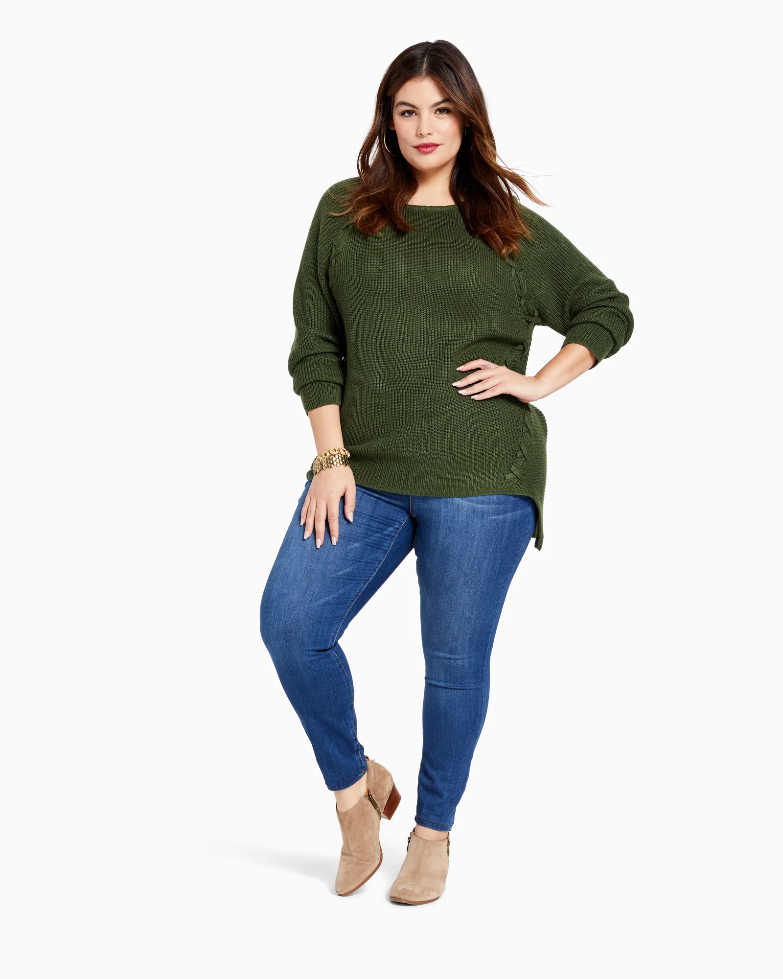 Heather Wool-Blend Tunic Sweater | Forest Green