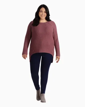 Heather Wool-Blend Tunic Sweater | Mauve