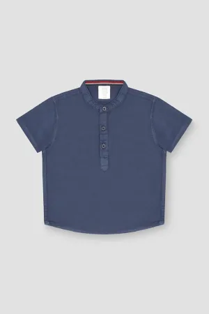 Henley Polo T-Shirt For Baby Boy - Navy