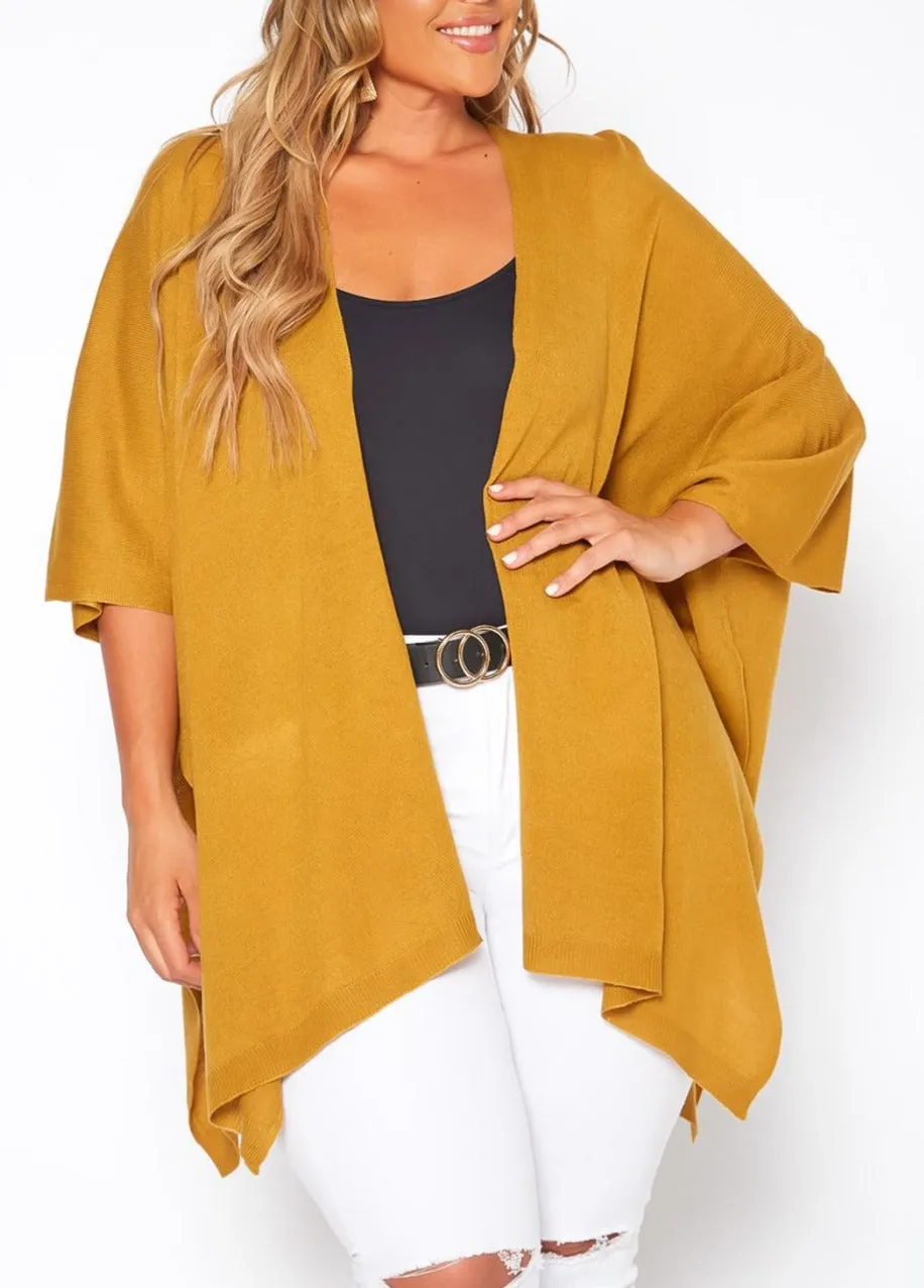 Hi Curvy Plus Size Women Ribbed Knit Cardigan