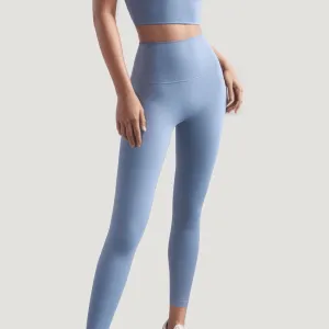 High-Rise Stretch Leggings - Light Blue