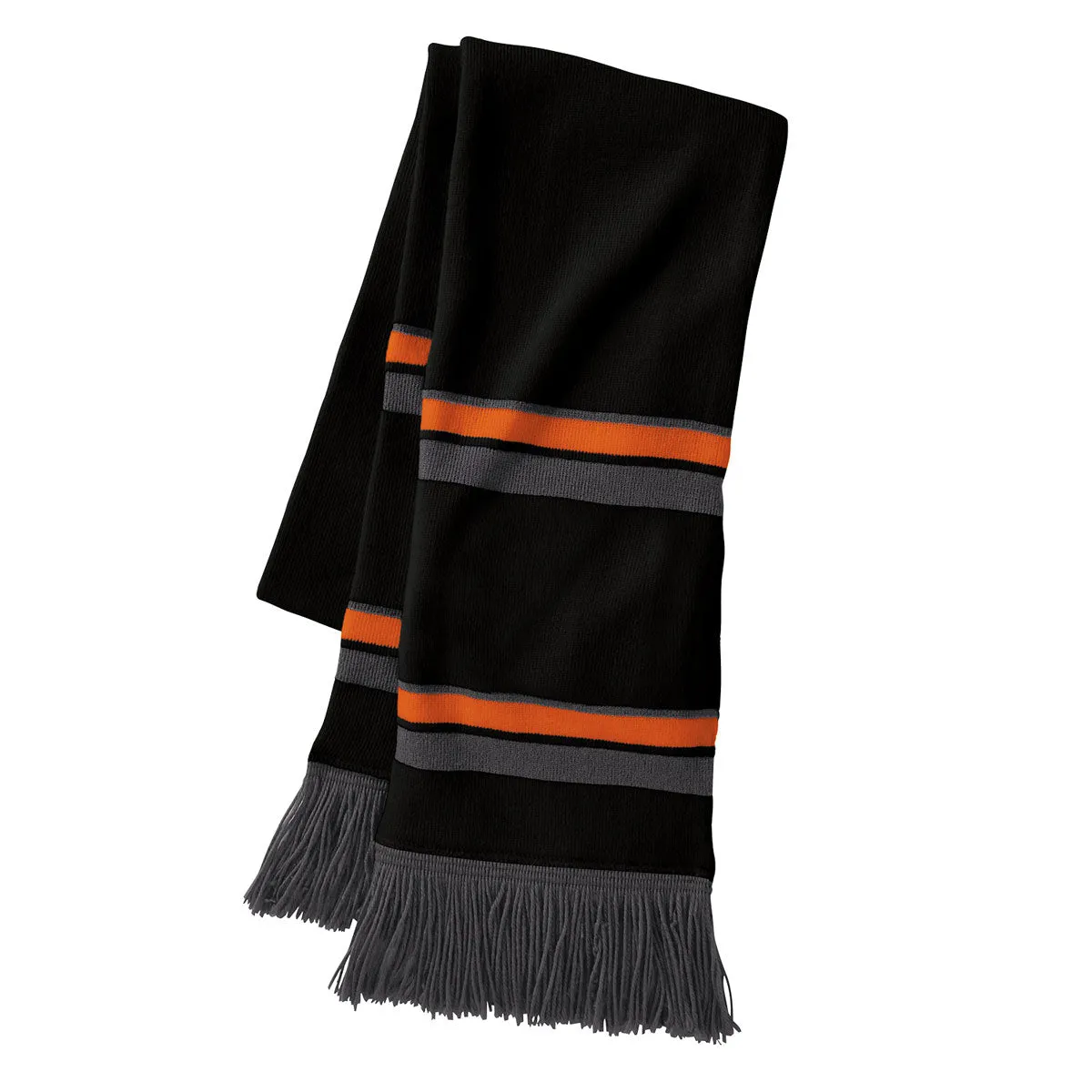 Holloway Black/Orange/Graphite Acrylic Rib Knit Comeback Scarf