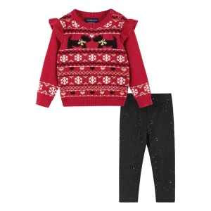 Infant Holiday Sweater and Legging Set | Hearts & Puppies