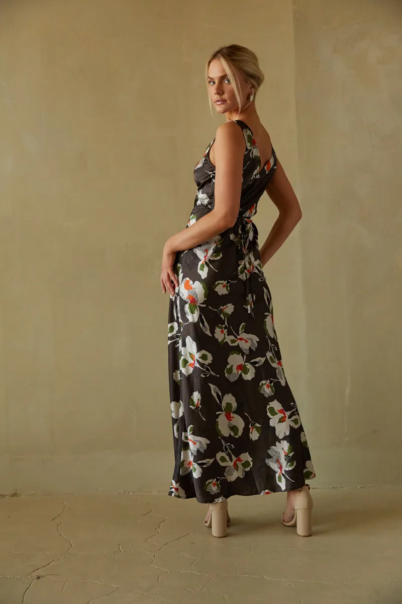 Jana Satin Floral Maxi Dress