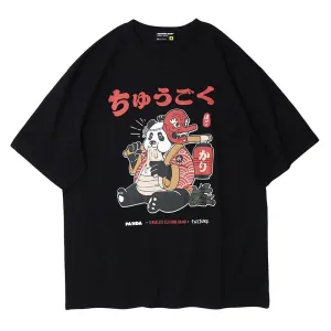 Japanese Graphic Panda T-Shirt - Casual Streetwear