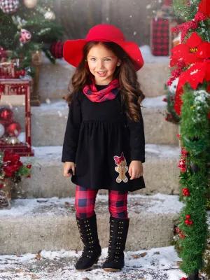 Jolliest Gingerbread Man Top and Plaid Legging Set